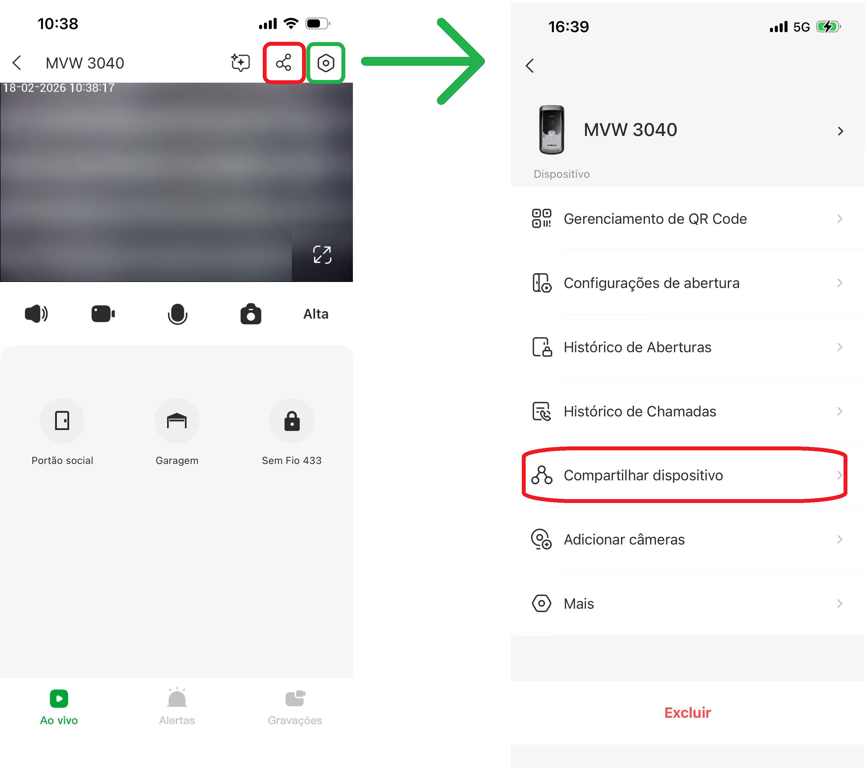 Compartilhamento do Dispositivo